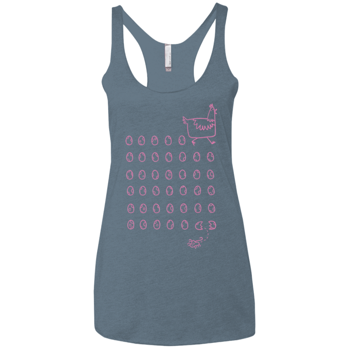 T-Shirts Indigo / X-Small Alien Chicken Women's Triblend Racerback Tank