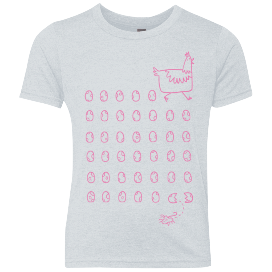 T-Shirts Heather White / YXS Alien Chicken Youth Triblend T-Shirt