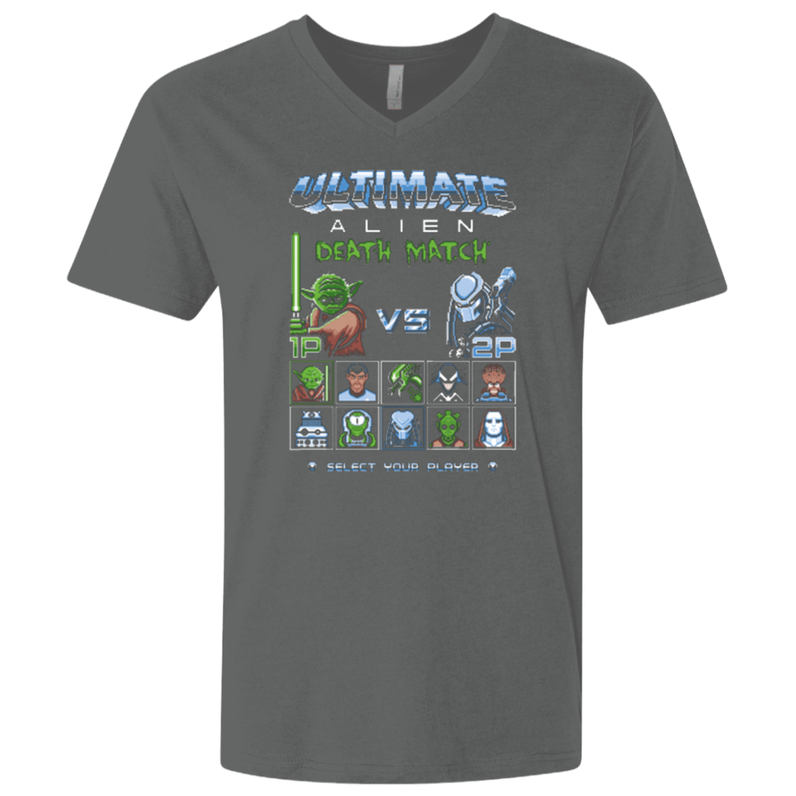 T-Shirts Heavy Metal / X-Small Alien Death Match Men's Premium V-Neck