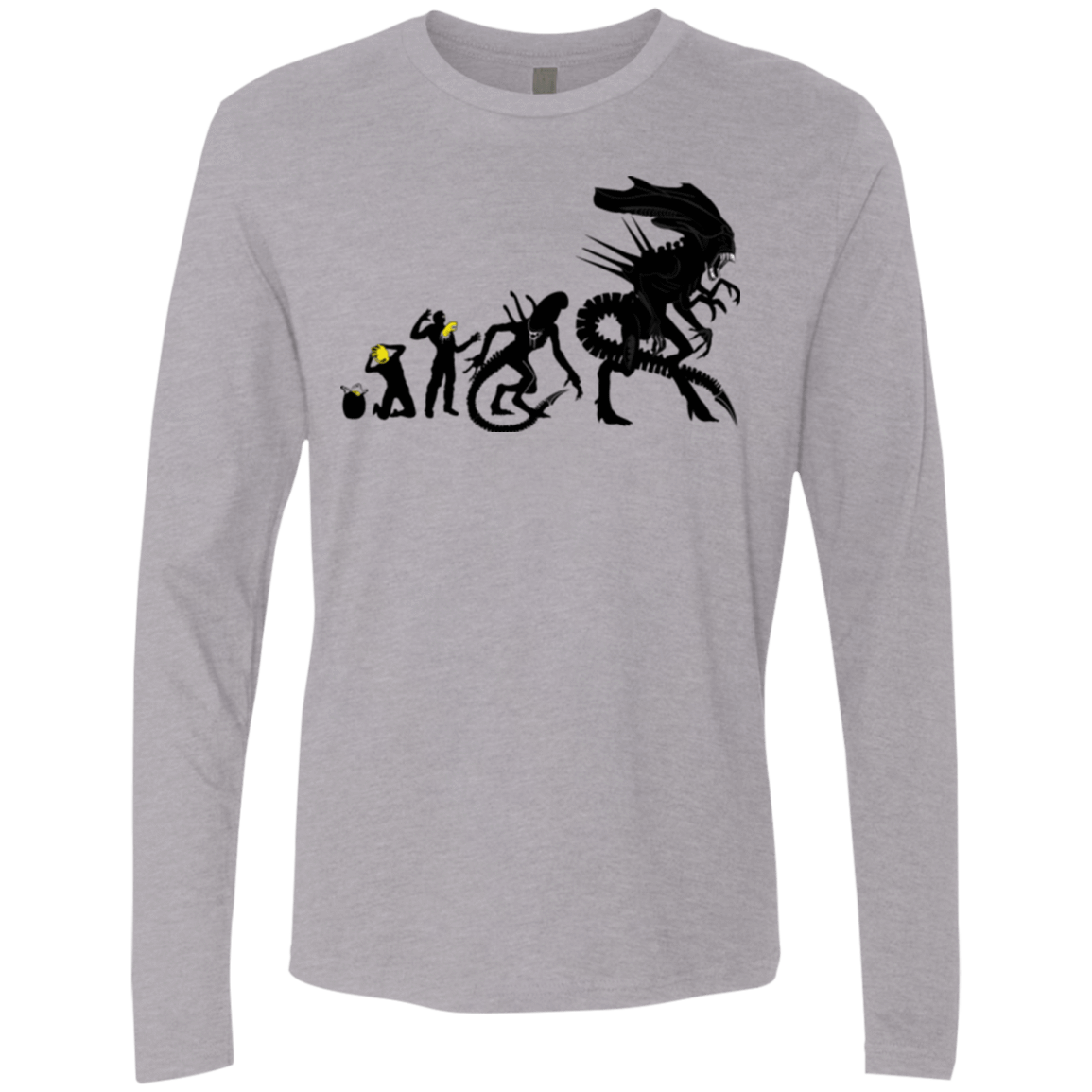 T-Shirts Heather Grey / Small Alien Evolution Men's Premium Long Sleeve