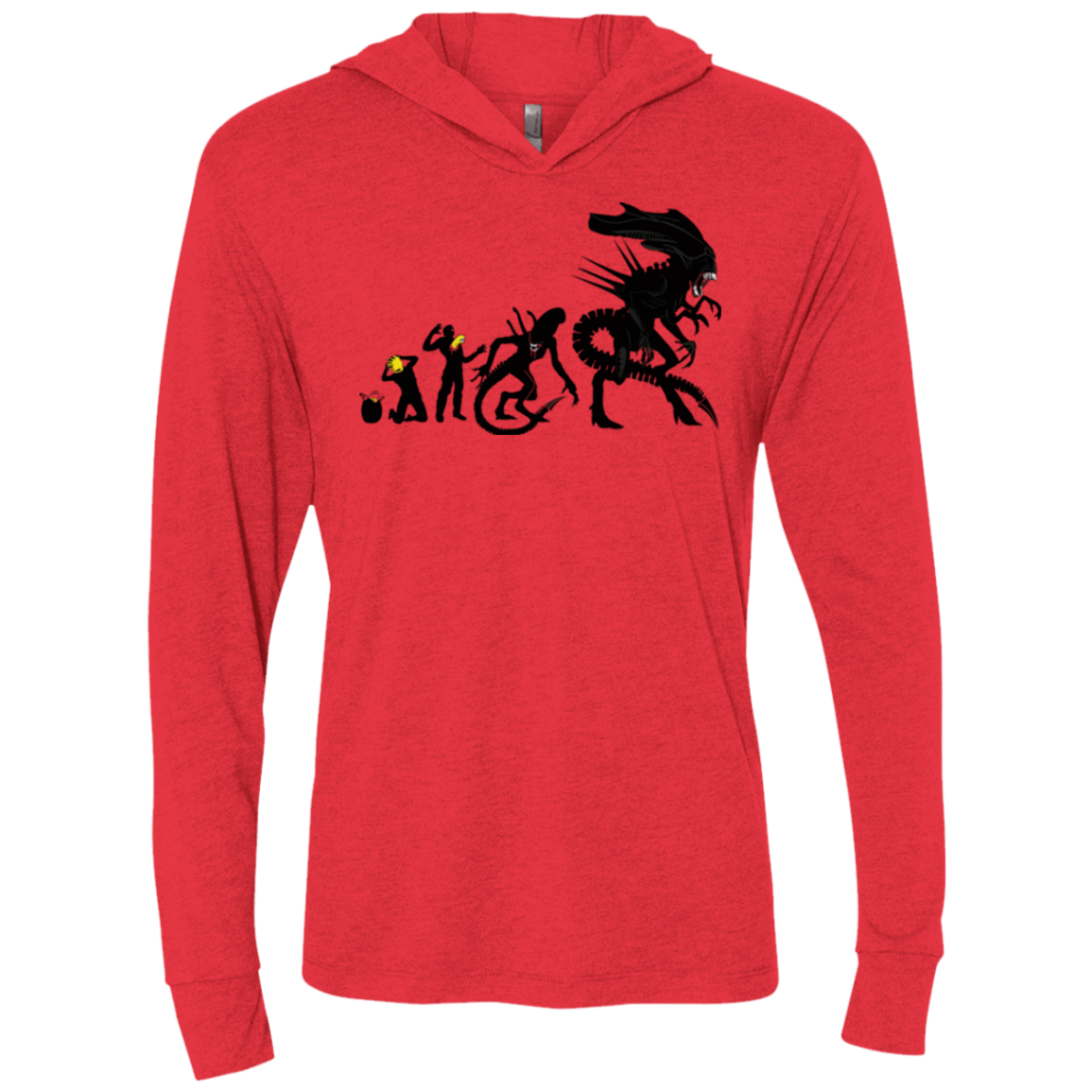 T-Shirts Vintage Red / X-Small Alien Evolution Triblend Long Sleeve Hoodie Tee