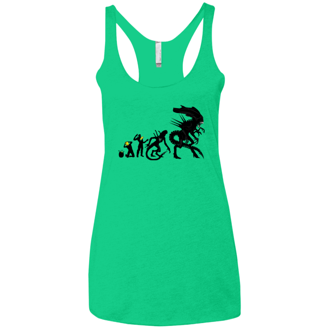 T-Shirts Envy / X-Small Alien Evolution Women's Triblend Racerback Tank