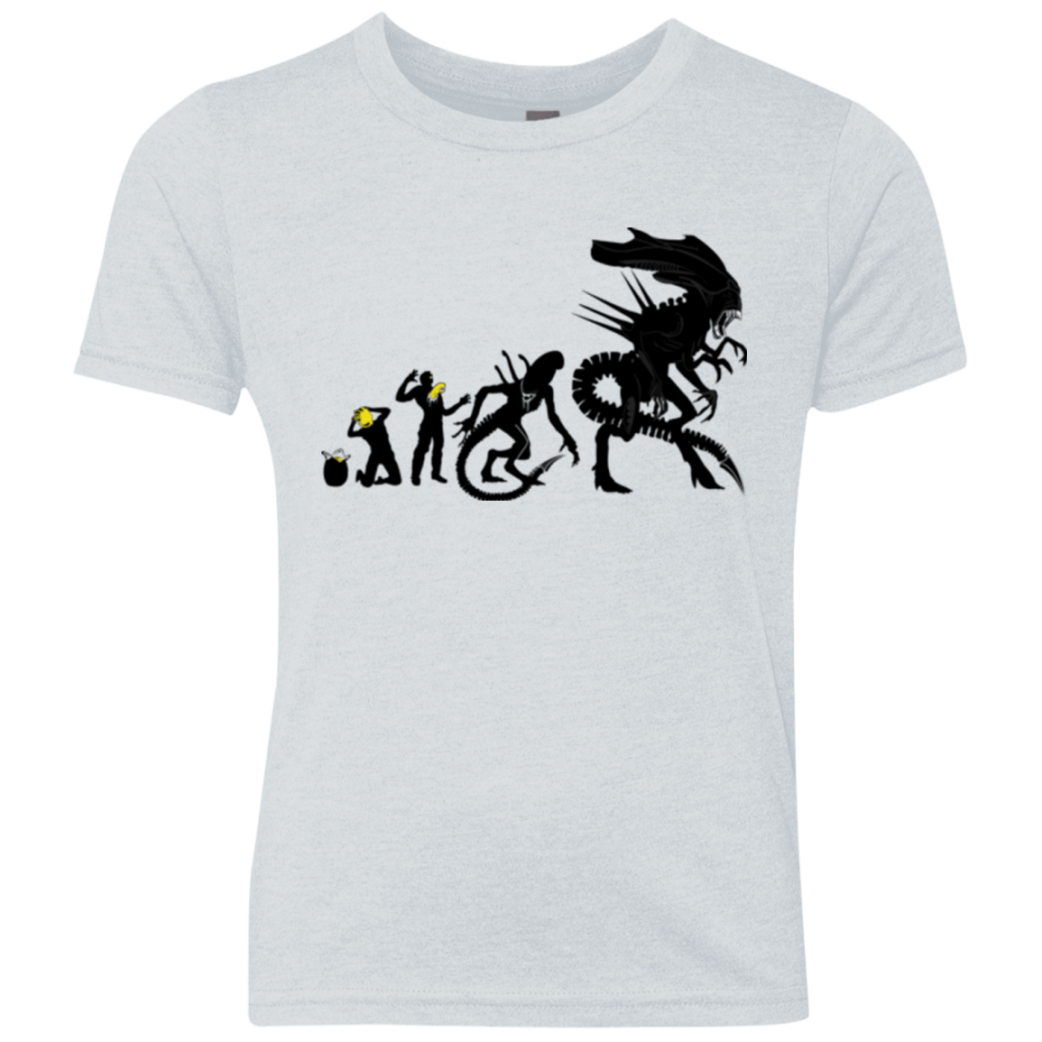 T-Shirts Heather White / YXS Alien Evolution Youth Triblend T-Shirt