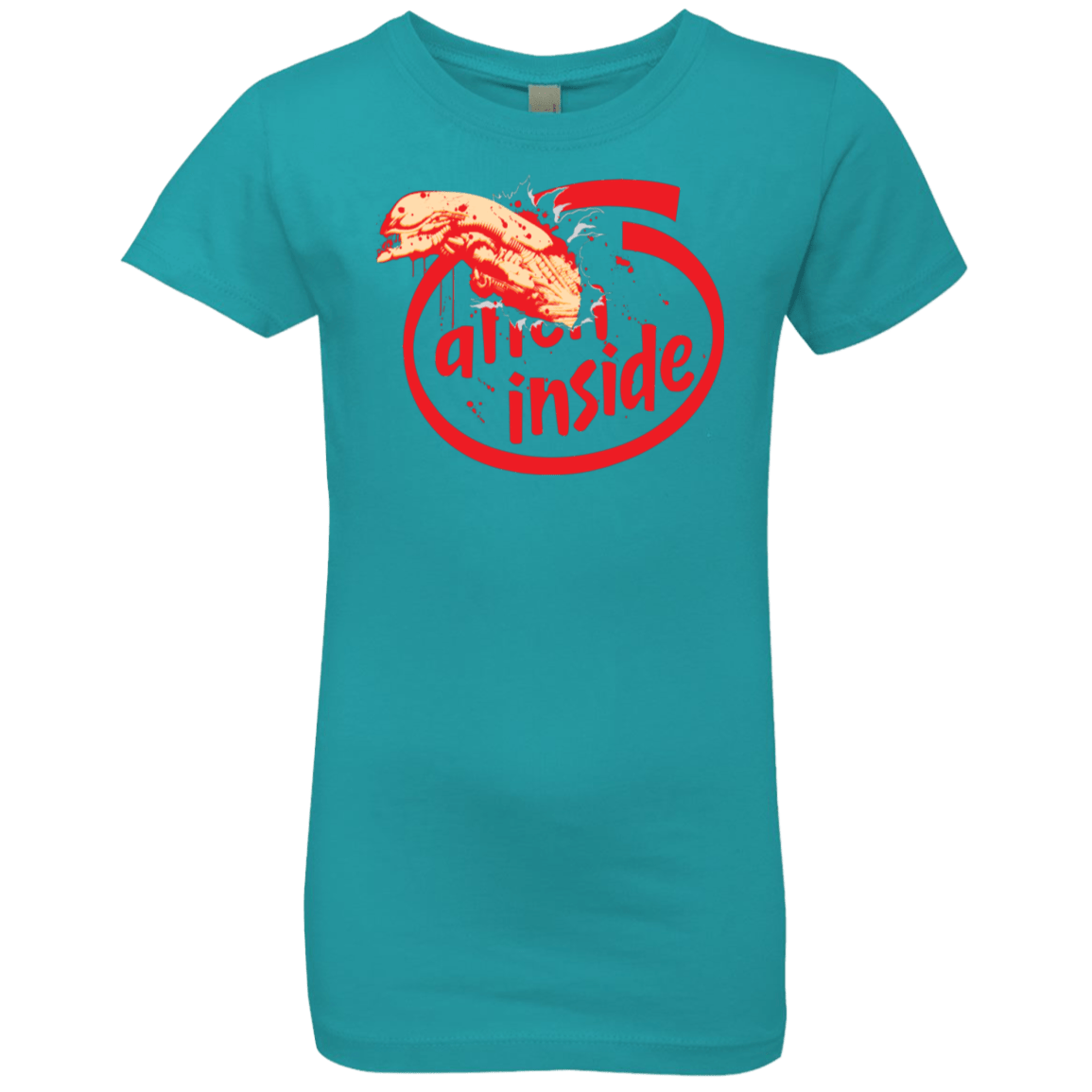 T-Shirts Tahiti Blue / YXS Alien Inside Girls Premium T-Shirt