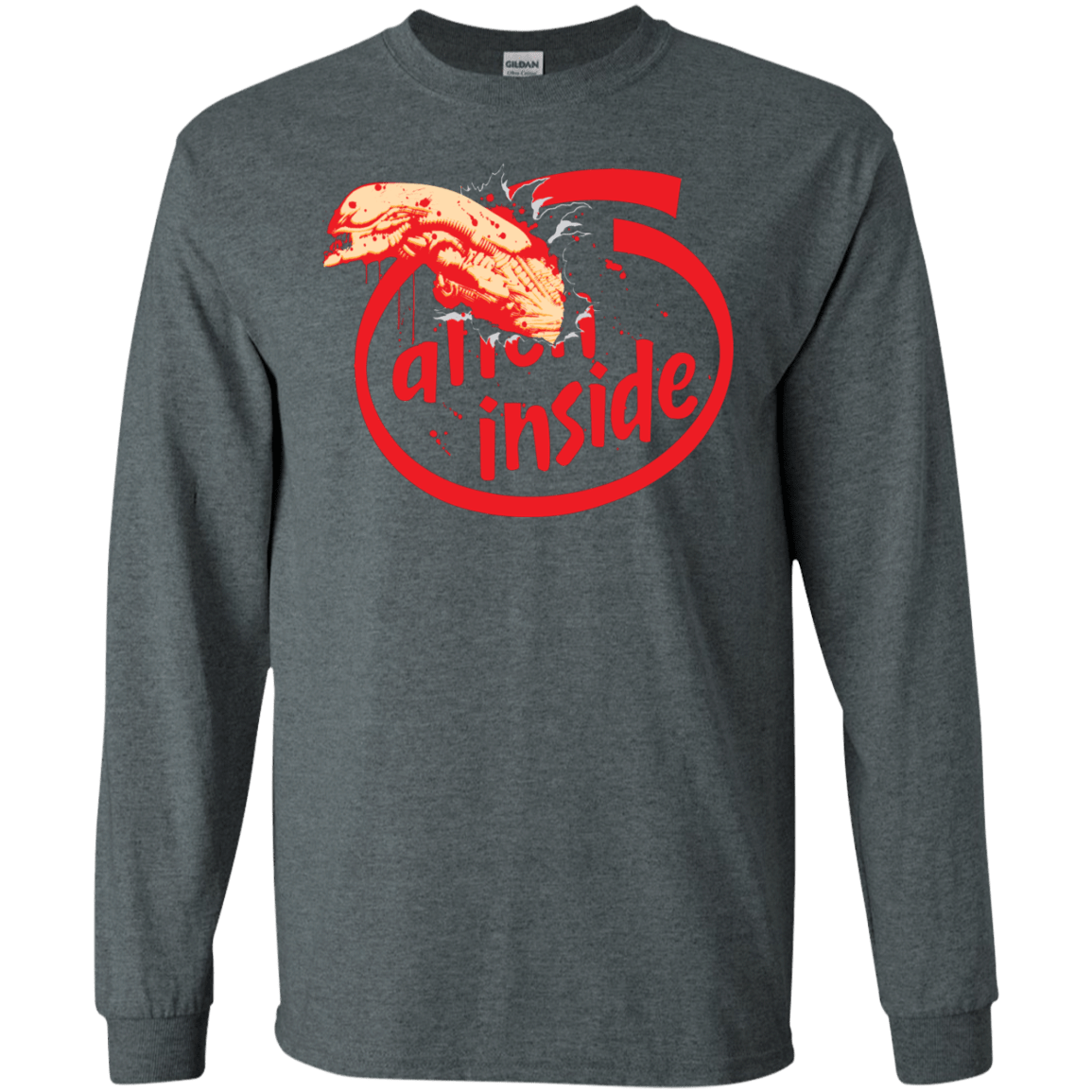 T-Shirts Dark Heather / S Alien Inside Men's Long Sleeve T-Shirt