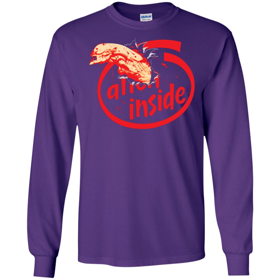 T-Shirts Purple / S Alien Inside Men's Long Sleeve T-Shirt