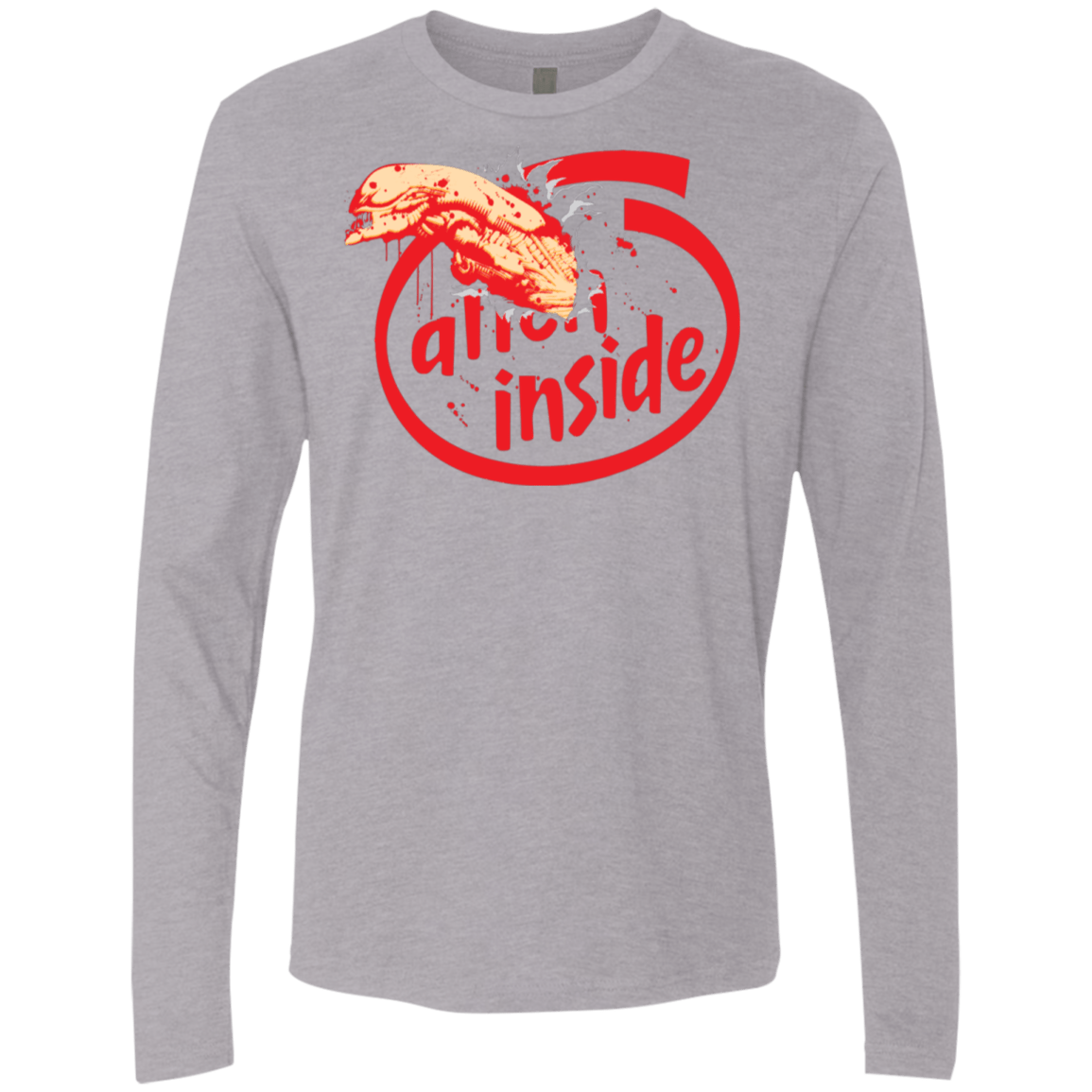 T-Shirts Heather Grey / S Alien Inside Men's Premium Long Sleeve