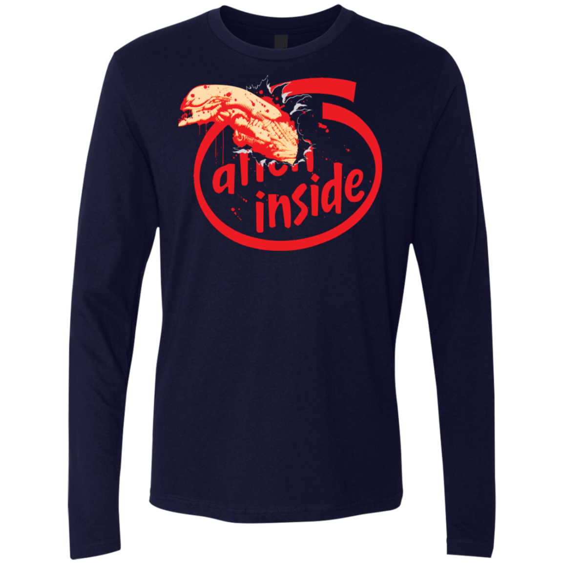 T-Shirts Midnight Navy / S Alien Inside Men's Premium Long Sleeve