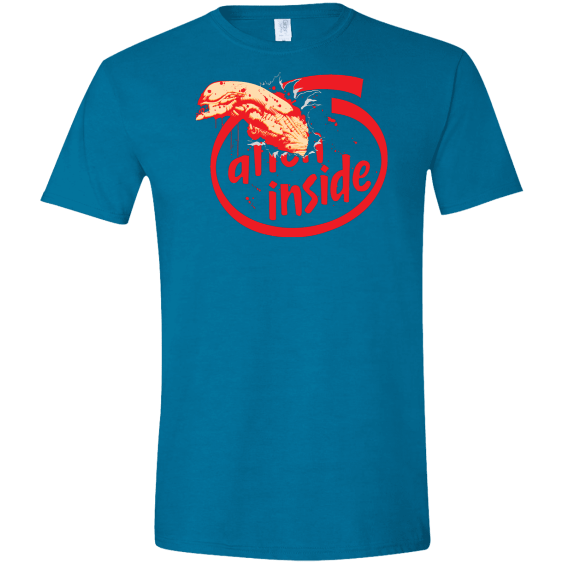 T-Shirts Antique Sapphire / S Alien Inside Men's Semi-Fitted Softstyle