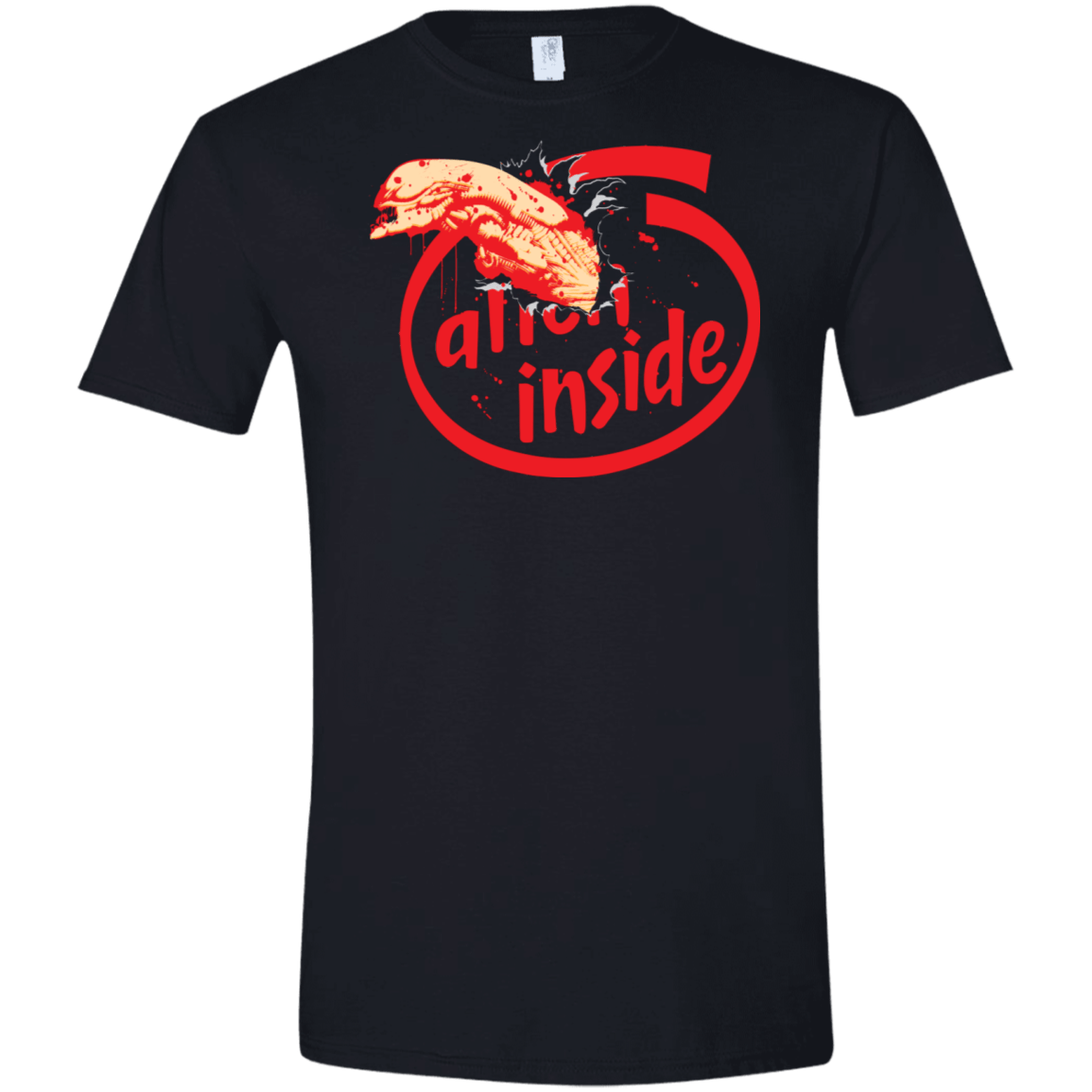 T-Shirts Black / X-Small Alien Inside Men's Semi-Fitted Softstyle
