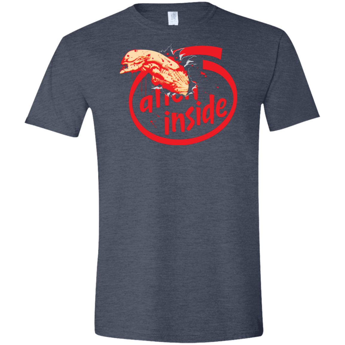 T-Shirts Heather Navy / S Alien Inside Men's Semi-Fitted Softstyle