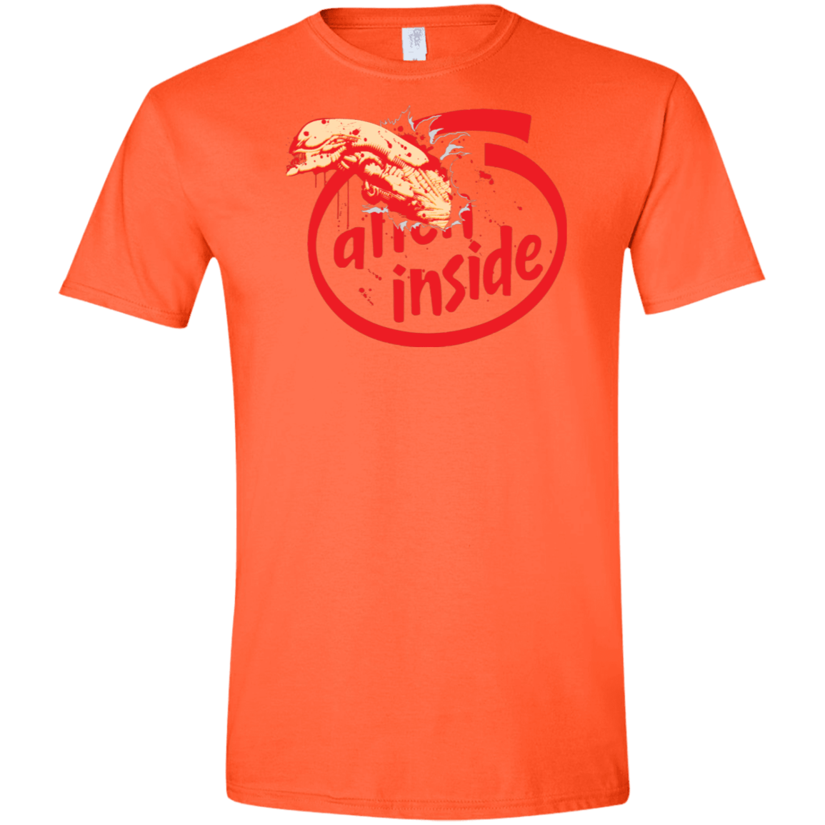 T-Shirts Orange / S Alien Inside Men's Semi-Fitted Softstyle