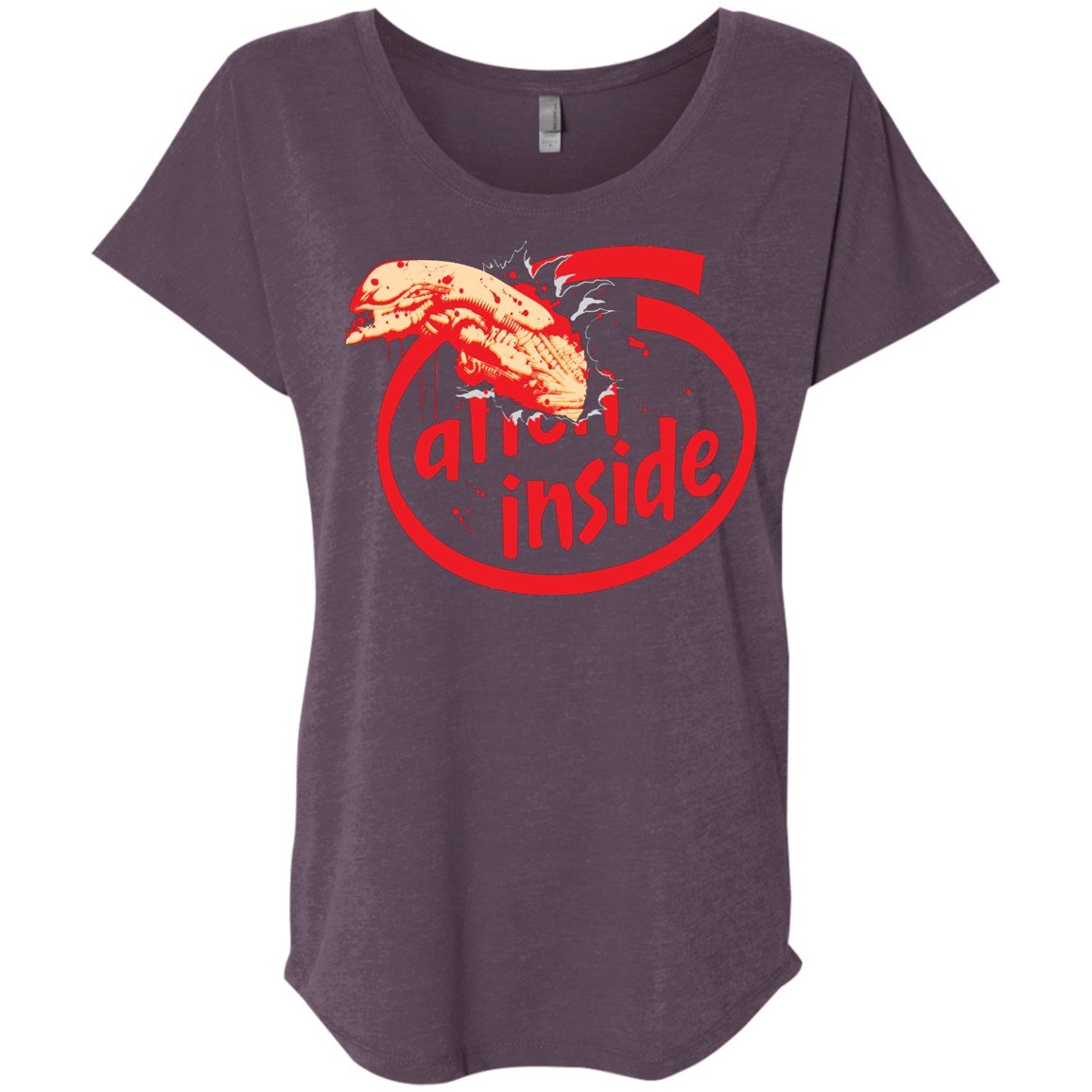 T-Shirts Vintage Purple / X-Small Alien Inside Triblend Dolman Sleeve