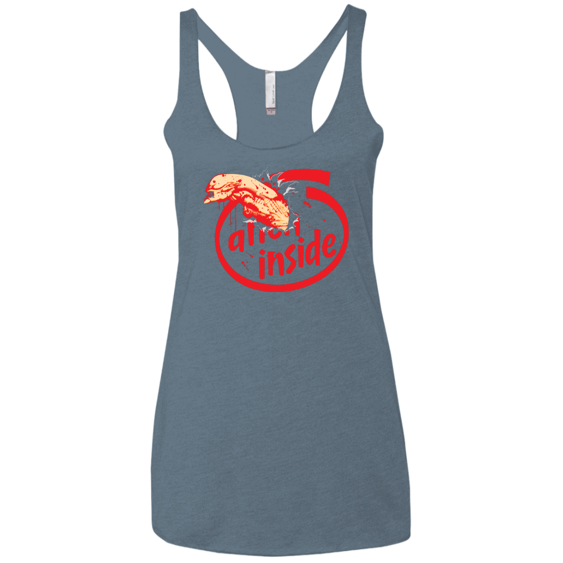 T-Shirts Indigo / X-Small Alien Inside Women's Triblend Racerback Tank