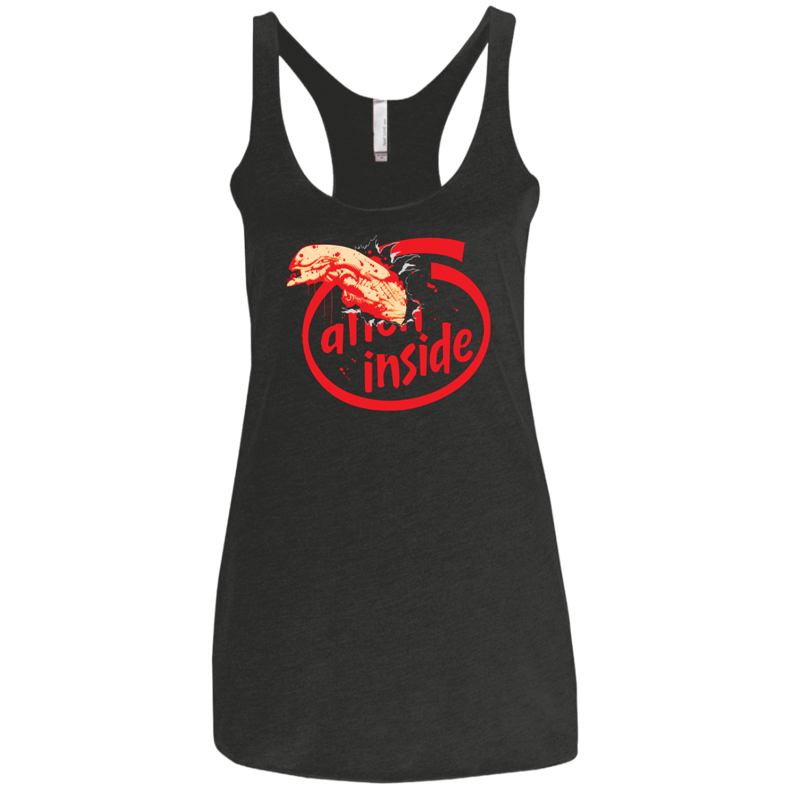T-Shirts Vintage Black / X-Small Alien Inside Women's Triblend Racerback Tank
