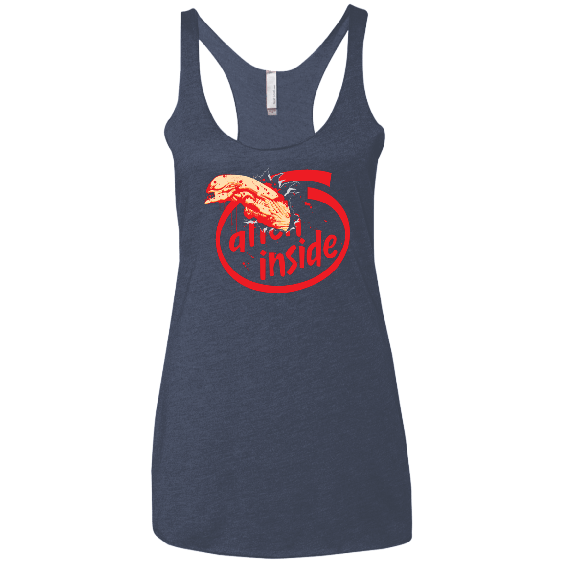 T-Shirts Vintage Navy / X-Small Alien Inside Women's Triblend Racerback Tank