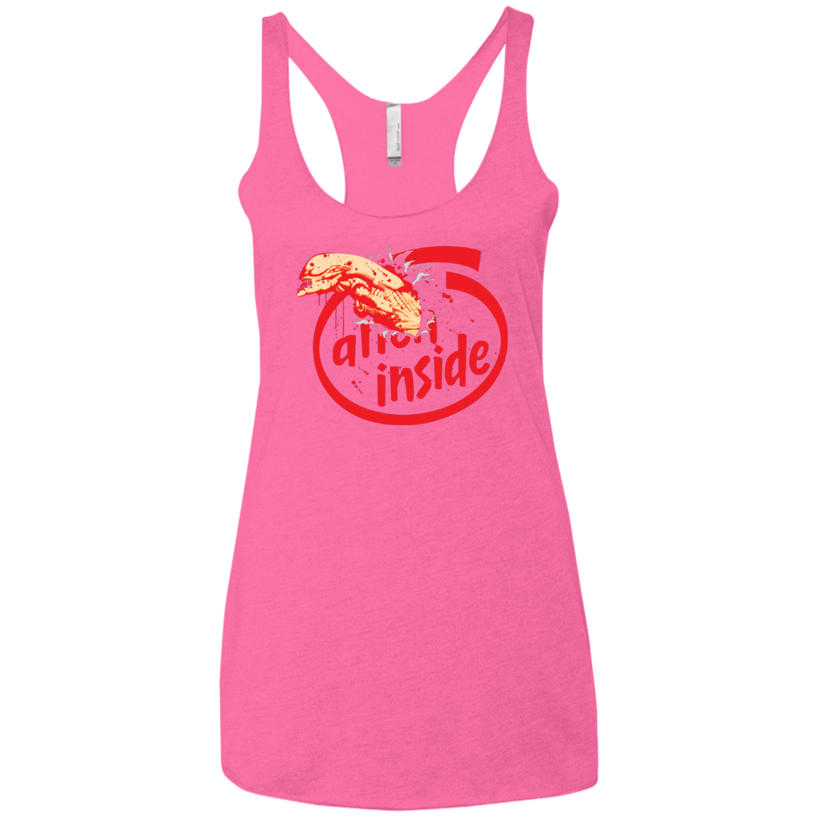T-Shirts Vintage Pink / X-Small Alien Inside Women's Triblend Racerback Tank