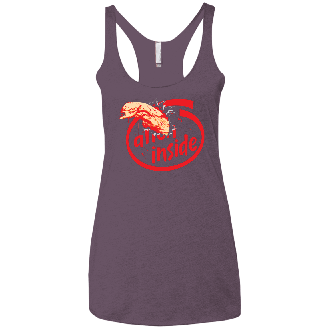 T-Shirts Vintage Purple / X-Small Alien Inside Women's Triblend Racerback Tank