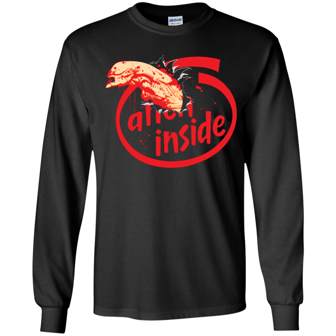 T-Shirts Black / YS Alien Inside Youth Long Sleeve T-Shirt