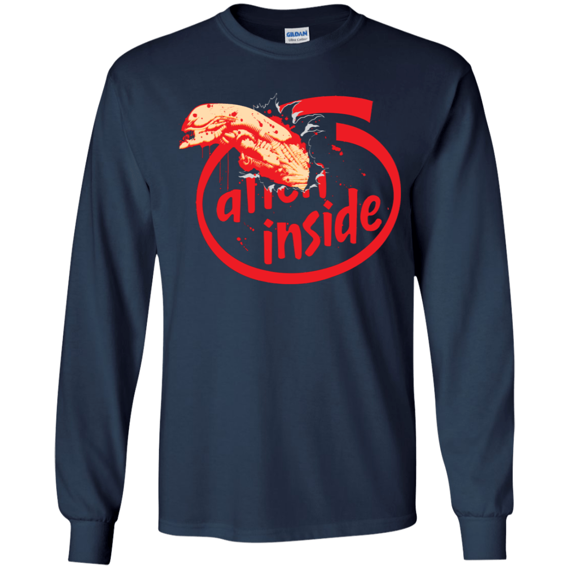 T-Shirts Navy / YS Alien Inside Youth Long Sleeve T-Shirt