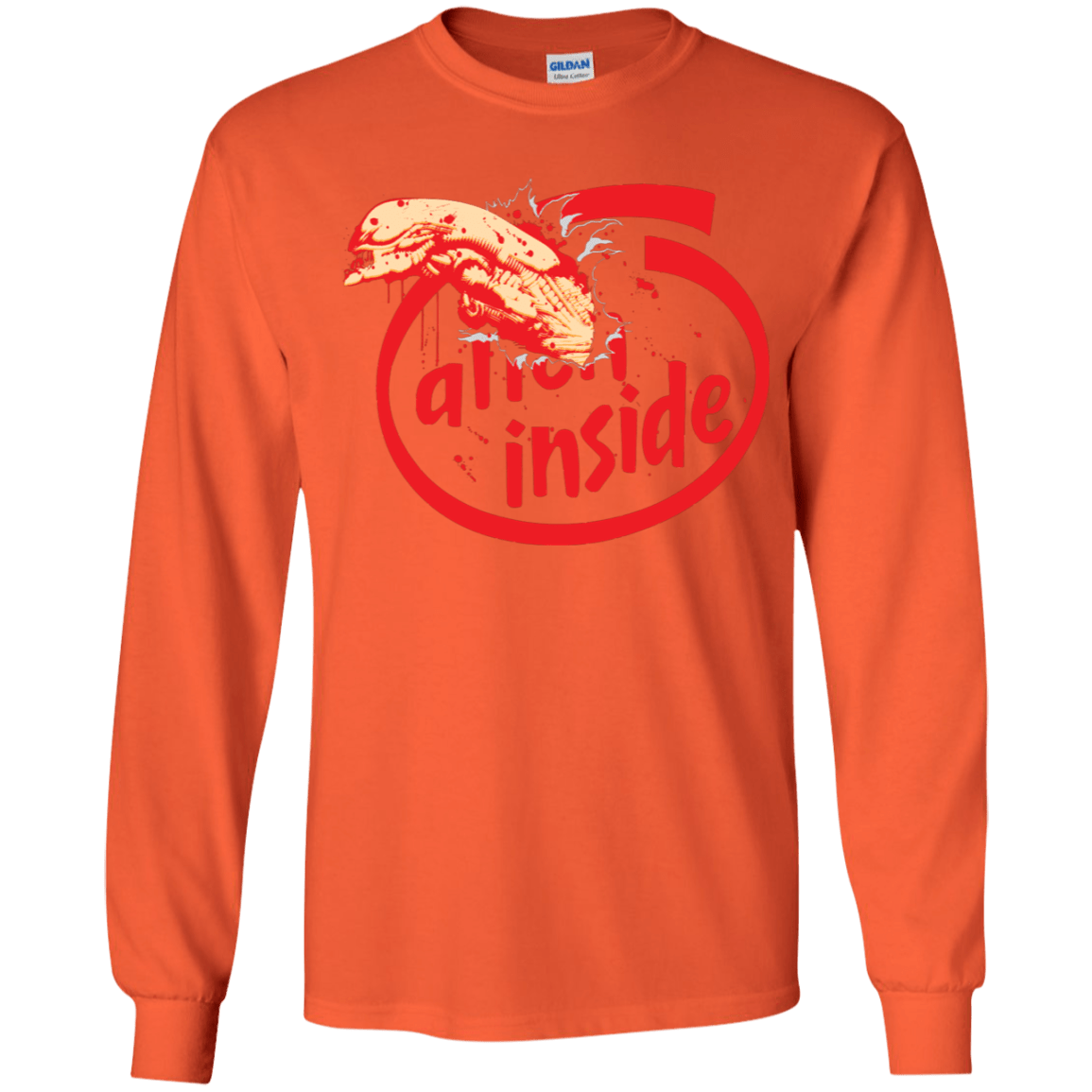 T-Shirts Orange / YS Alien Inside Youth Long Sleeve T-Shirt