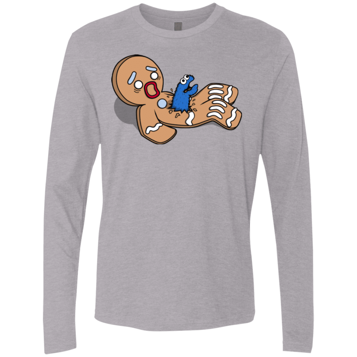 T-Shirts Heather Grey / S Alien Nom Nom Men's Premium Long Sleeve