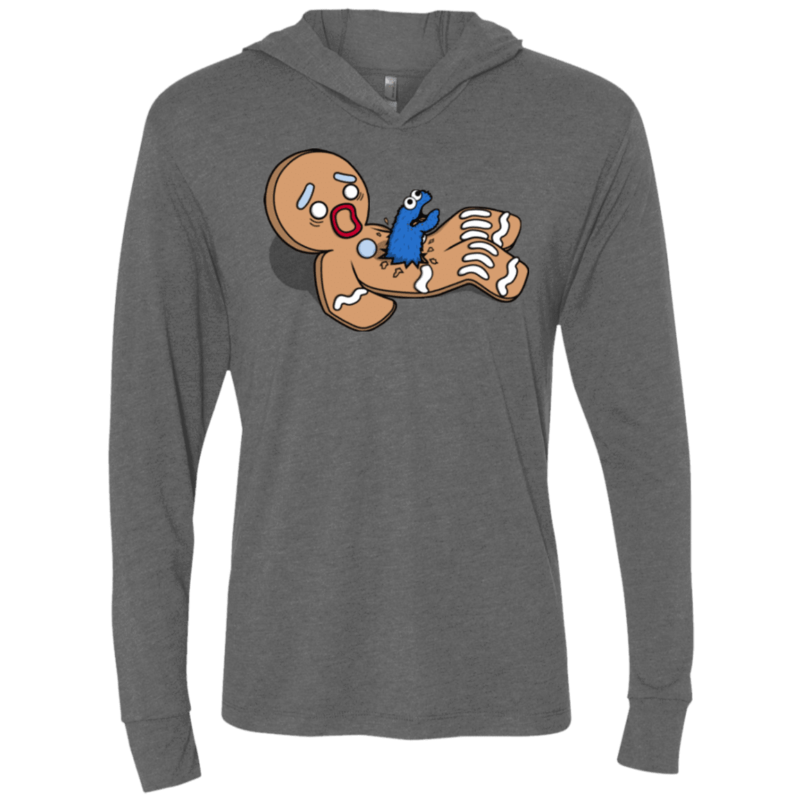 T-Shirts Premium Heather / X-Small Alien Nom Nom Triblend Long Sleeve Hoodie Tee