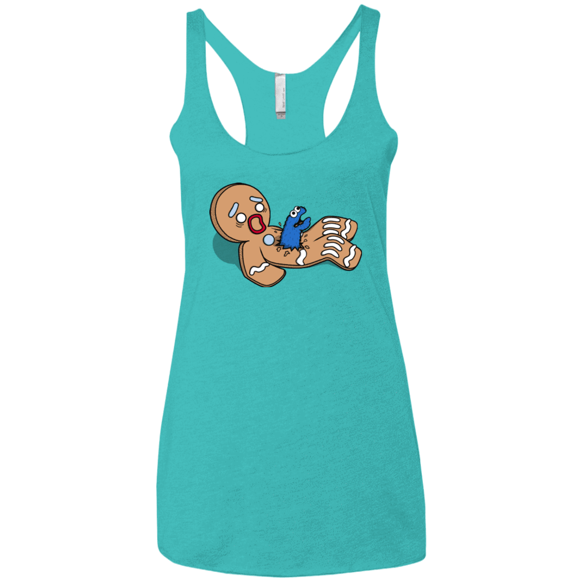T-Shirts Tahiti Blue / X-Small Alien Nom Nom Women's Triblend Racerback Tank