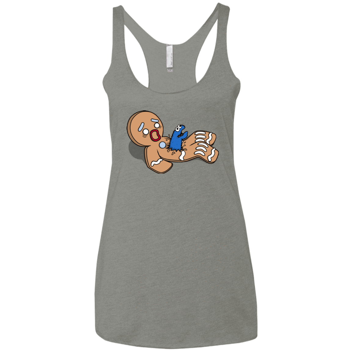 T-Shirts Venetian Grey / X-Small Alien Nom Nom Women's Triblend Racerback Tank