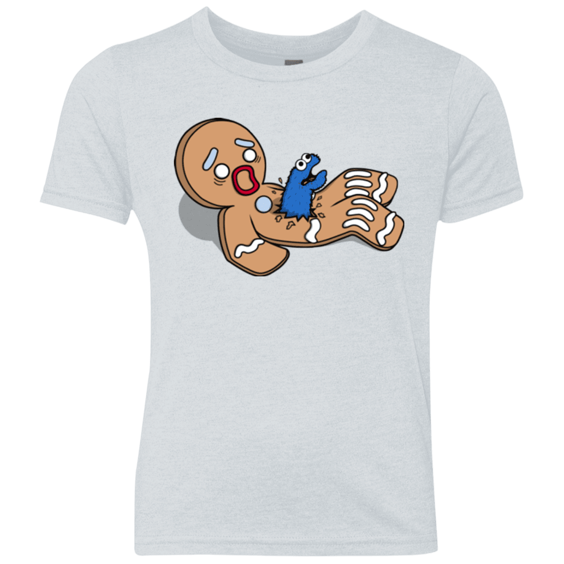 T-Shirts Heather White / YXS Alien Nom Nom Youth Triblend T-Shirt