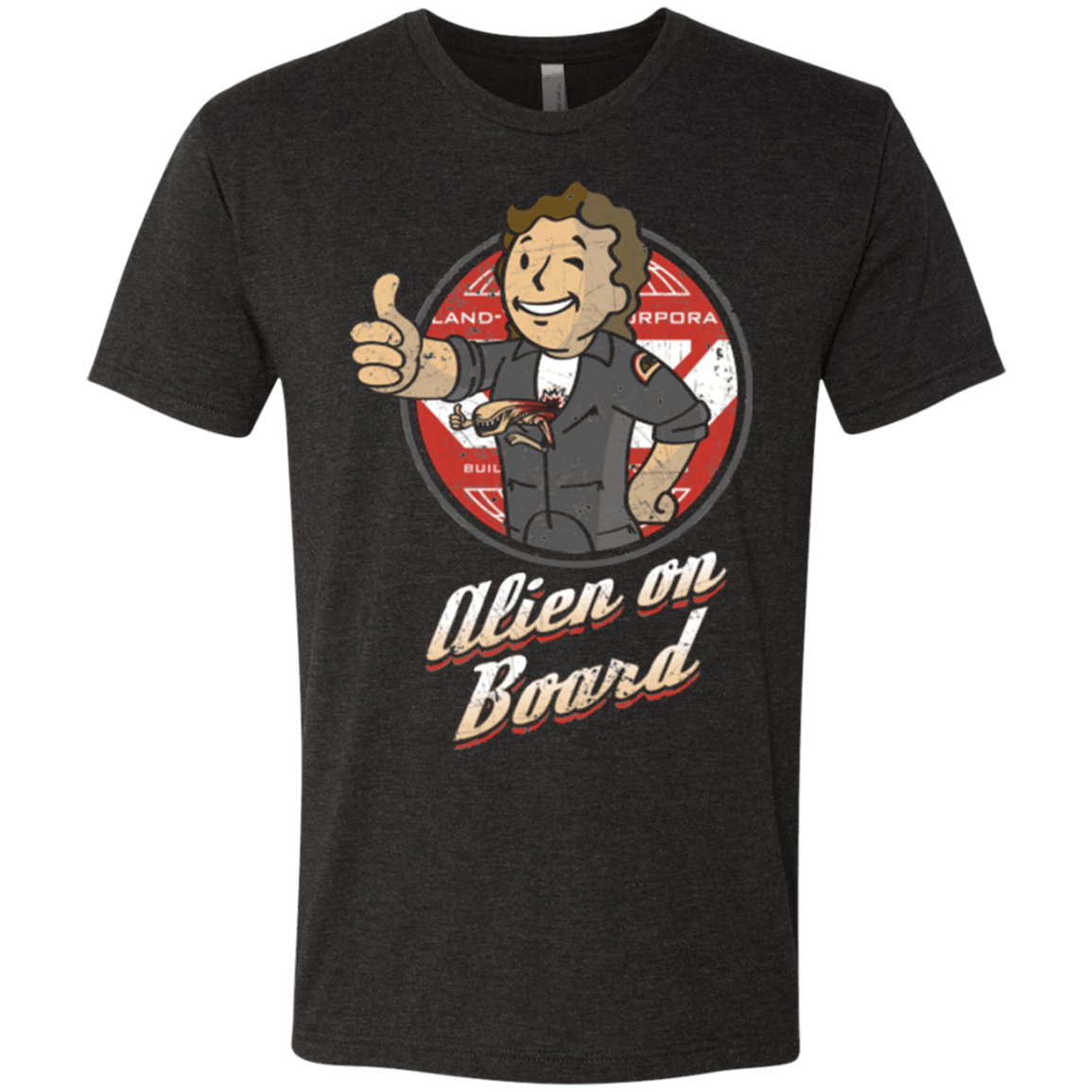 T-Shirts Vintage Black / Small Alien on Board Men's Triblend T-Shirt