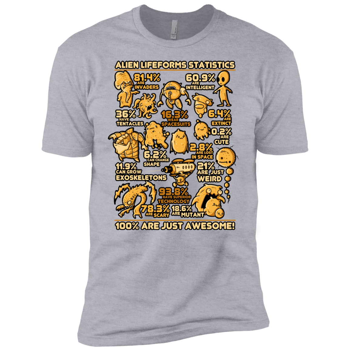 T-Shirts Heather Grey / YXS Alien Statistics Boys Premium T-Shirt