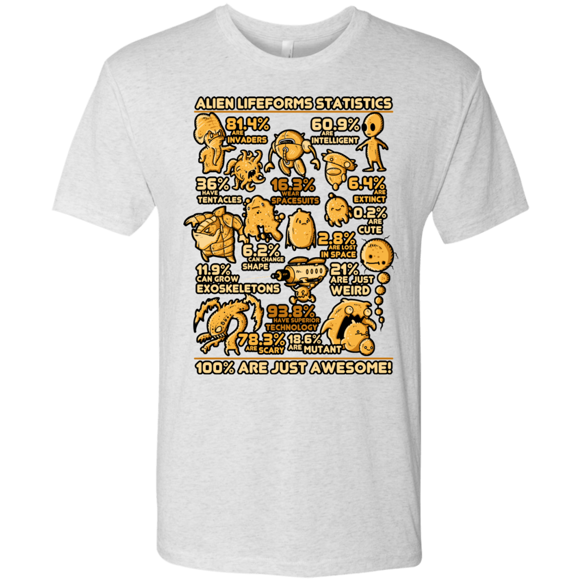 T-Shirts Heather White / Small Alien Statistics Men's Triblend T-Shirt