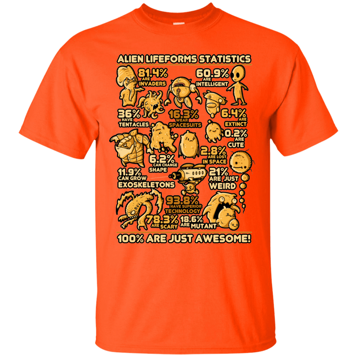T-Shirts Orange / Small Alien Statistics T-Shirt