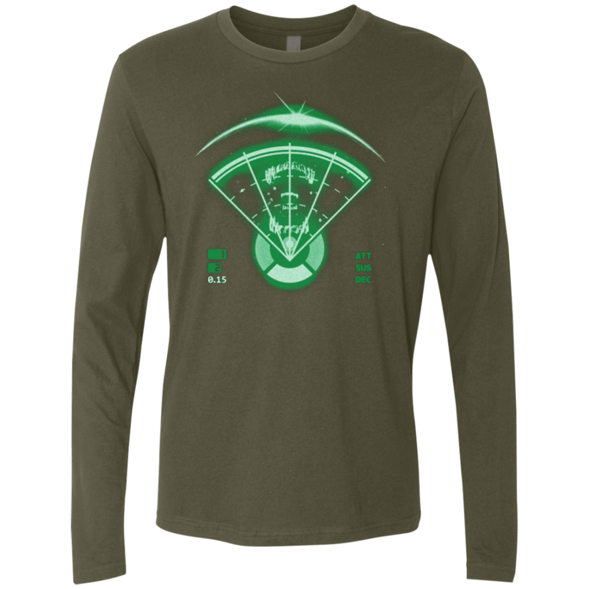 T-Shirts Military Green / Small Alien Tracking Men's Premium Long Sleeve
