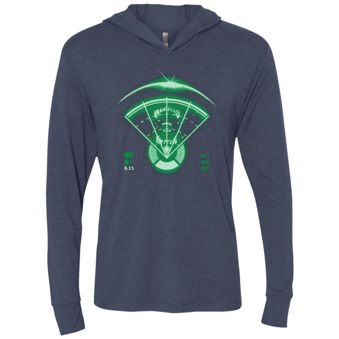 T-Shirts Vintage Navy / X-Small Alien Tracking Triblend Long Sleeve Hoodie Tee