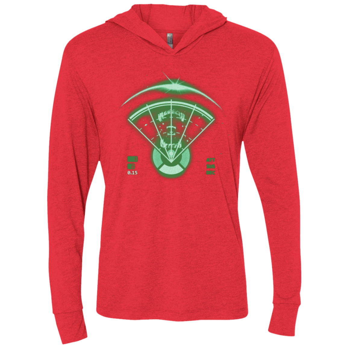 T-Shirts Vintage Red / X-Small Alien Tracking Triblend Long Sleeve Hoodie Tee