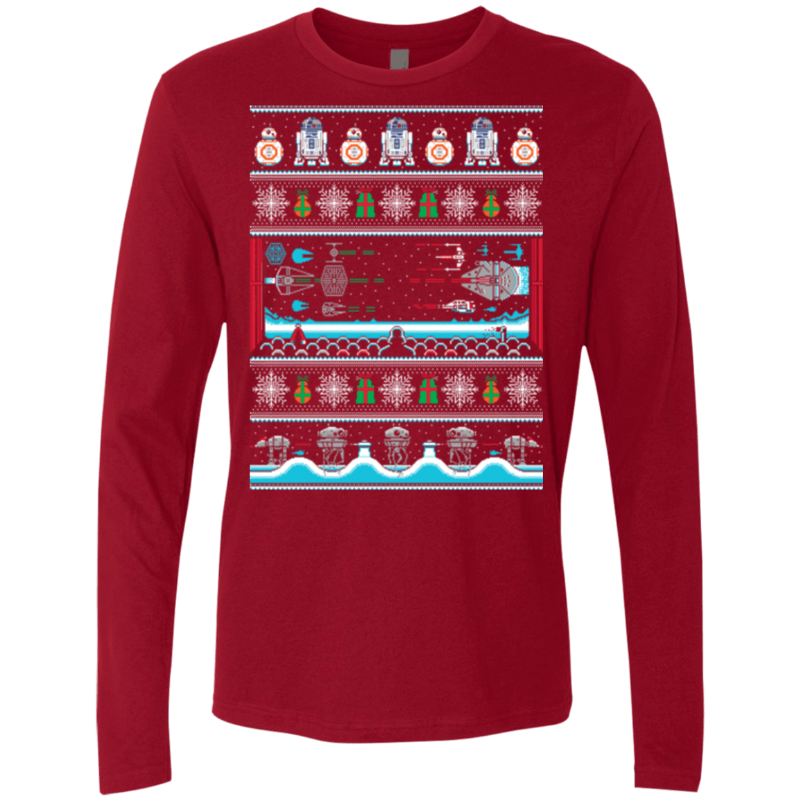 T-Shirts Cardinal / Small All I Want 4 Xmas Men's Premium Long Sleeve