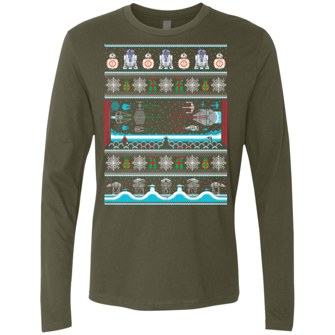 T-Shirts Military Green / Small All I Want 4 Xmas Men's Premium Long Sleeve