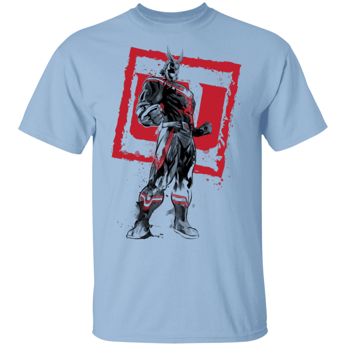 T-Shirts Light Blue / S All Might sumi-e T-Shirt