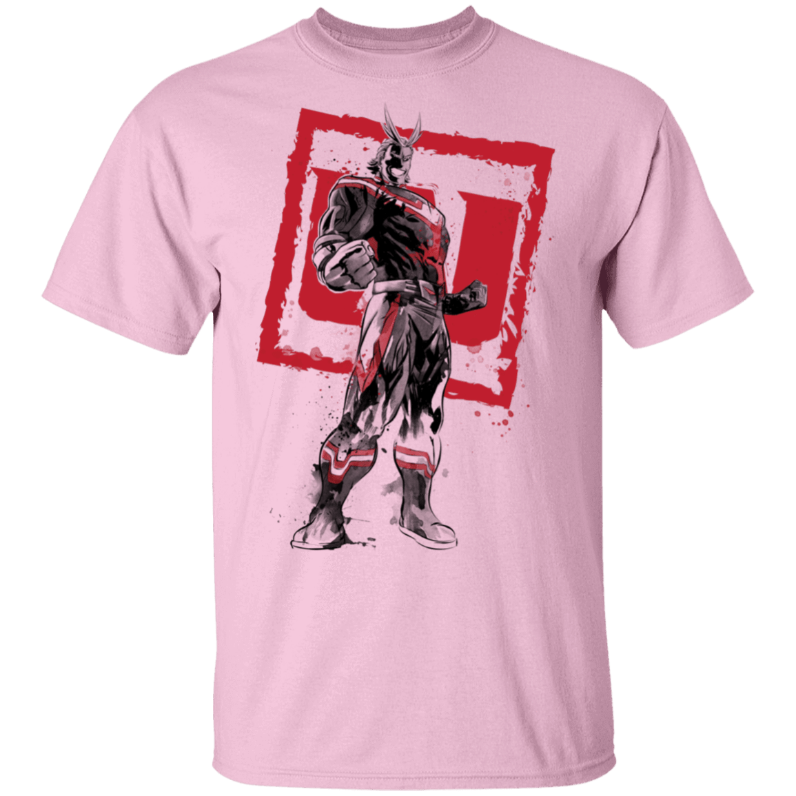 T-Shirts Light Pink / S All Might sumi-e T-Shirt