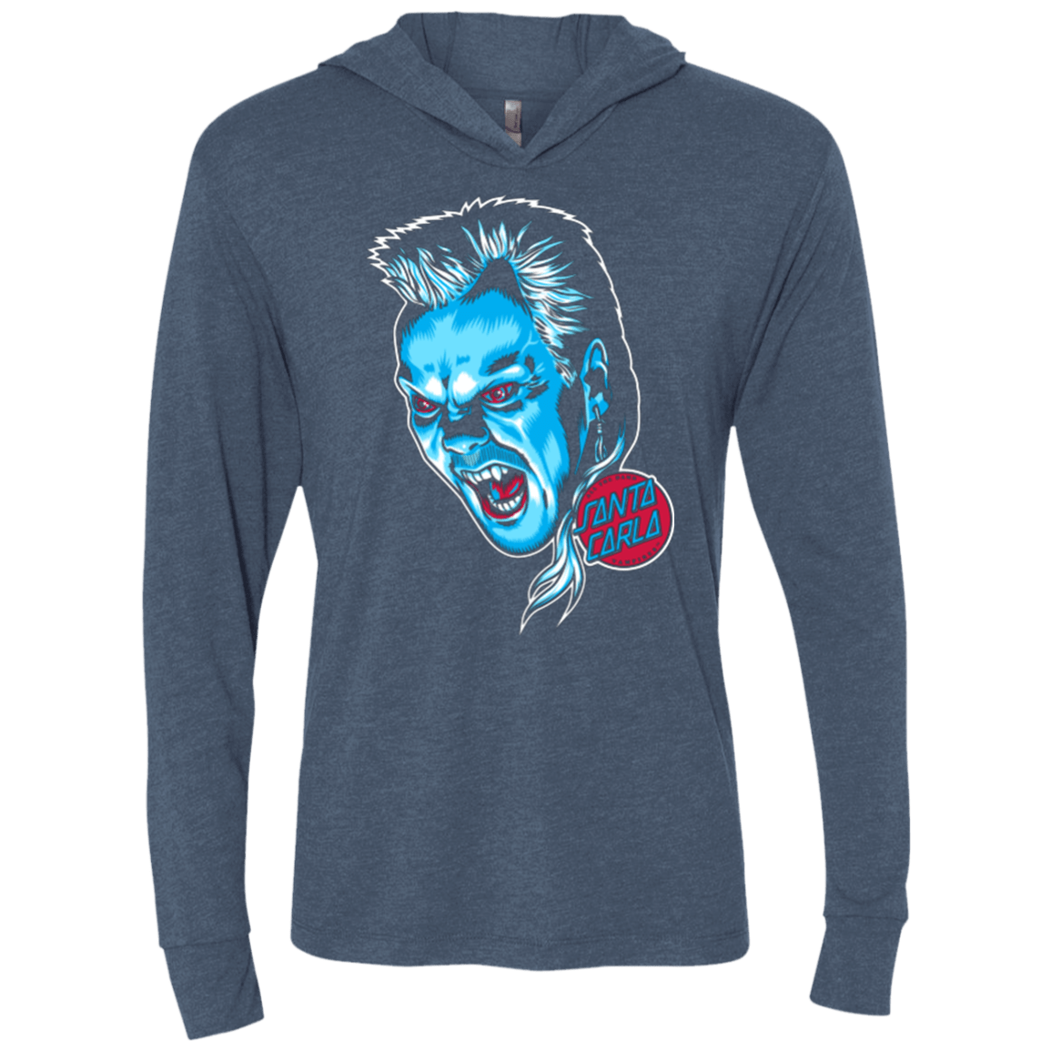 T-Shirts Indigo / X-Small All The Damn Vampires Triblend Long Sleeve Hoodie Tee