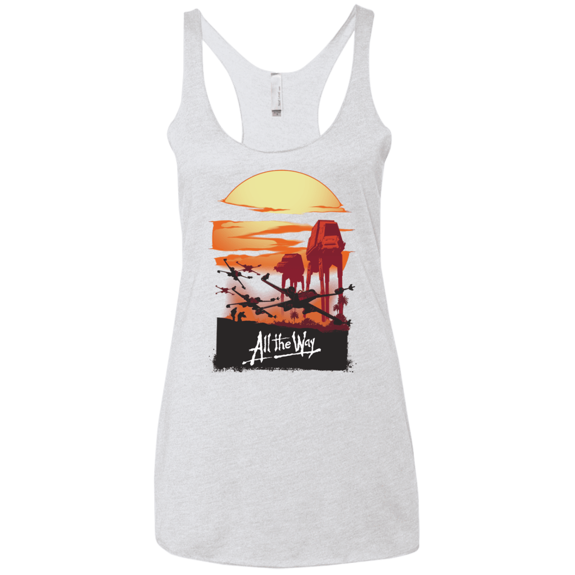 T-Shirts Heather White / X-Small All The Way Women's Triblend Racerback Tank