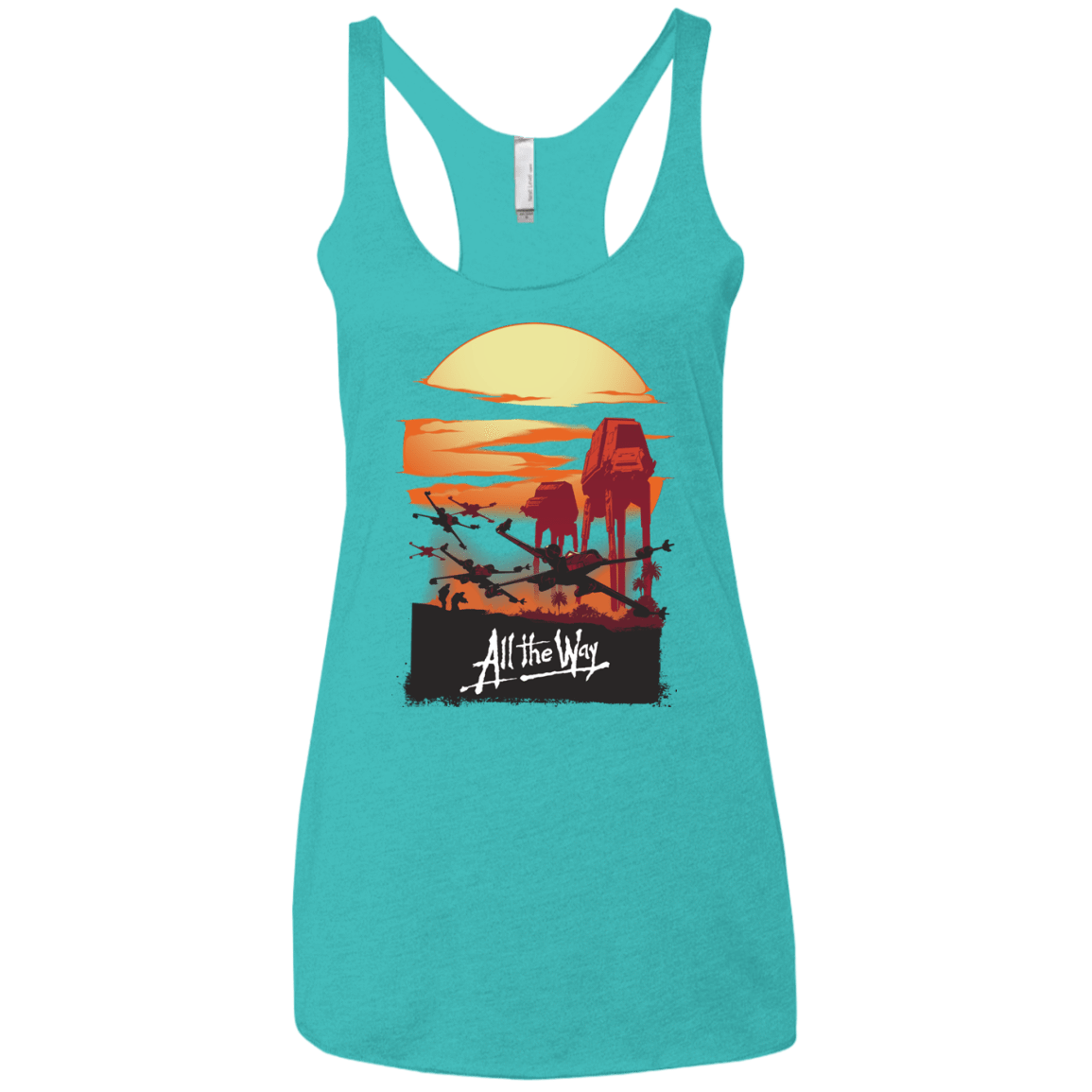 T-Shirts Tahiti Blue / X-Small All The Way Women's Triblend Racerback Tank