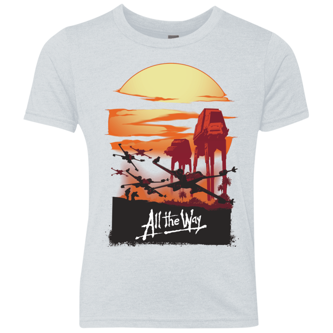 T-Shirts Heather White / YXS All The Way Youth Triblend T-Shirt