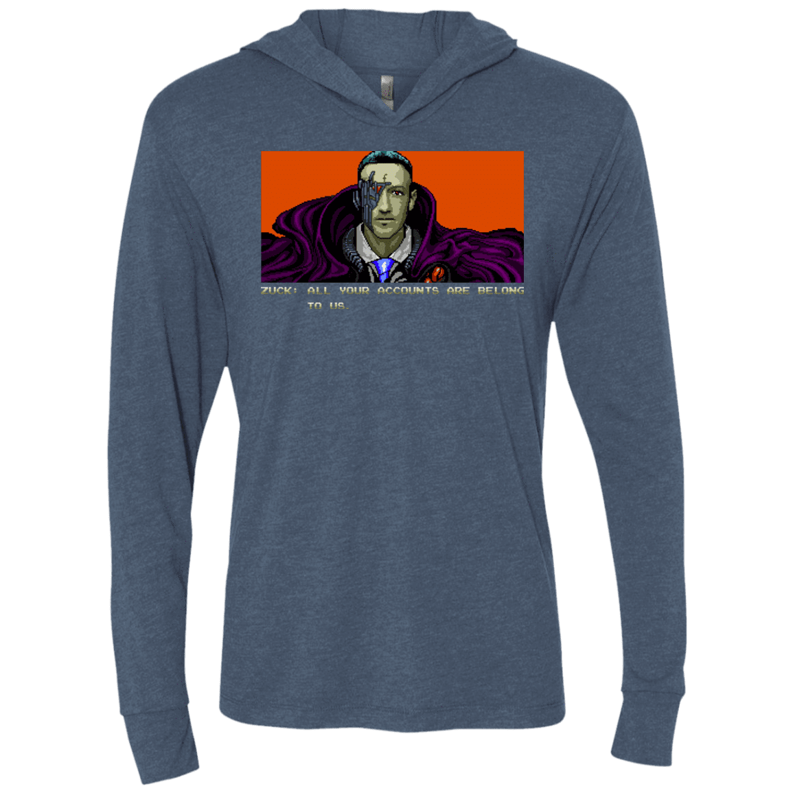 T-Shirts Indigo / X-Small All Your Accounts Triblend Long Sleeve Hoodie Tee