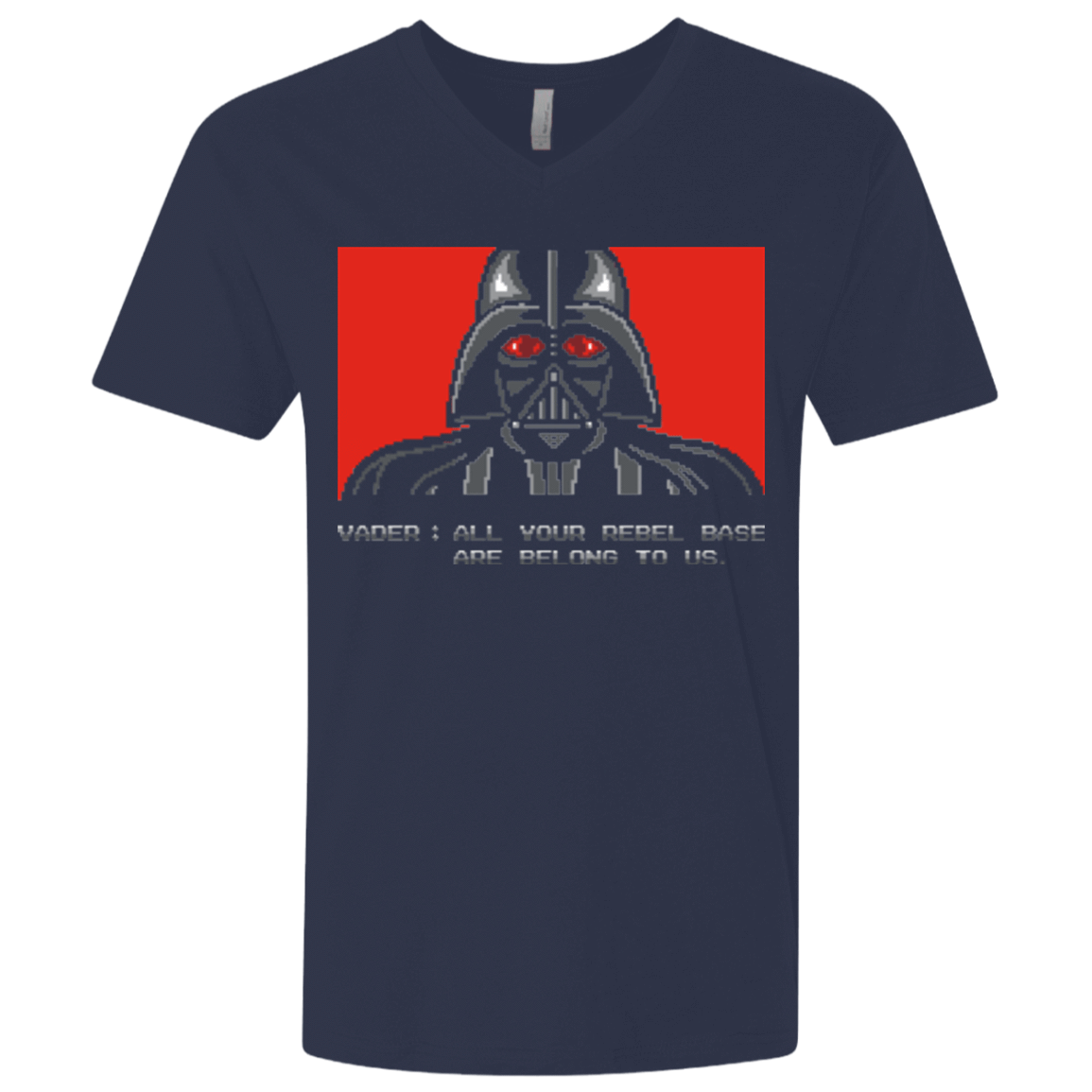 T-Shirts Midnight Navy / X-Small All your rebel base are belongs to us Men's Premium V-Neck