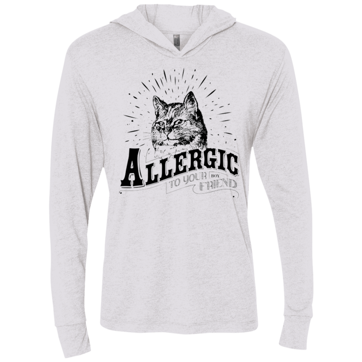 T-Shirts Heather White / X-Small Allergic to your Boyfriend Triblend Long Sleeve Hoodie Tee