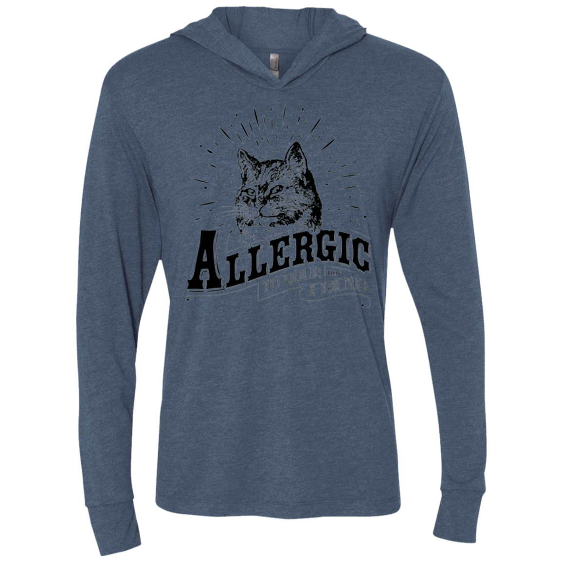T-Shirts Indigo / X-Small Allergic to your Boyfriend Triblend Long Sleeve Hoodie Tee