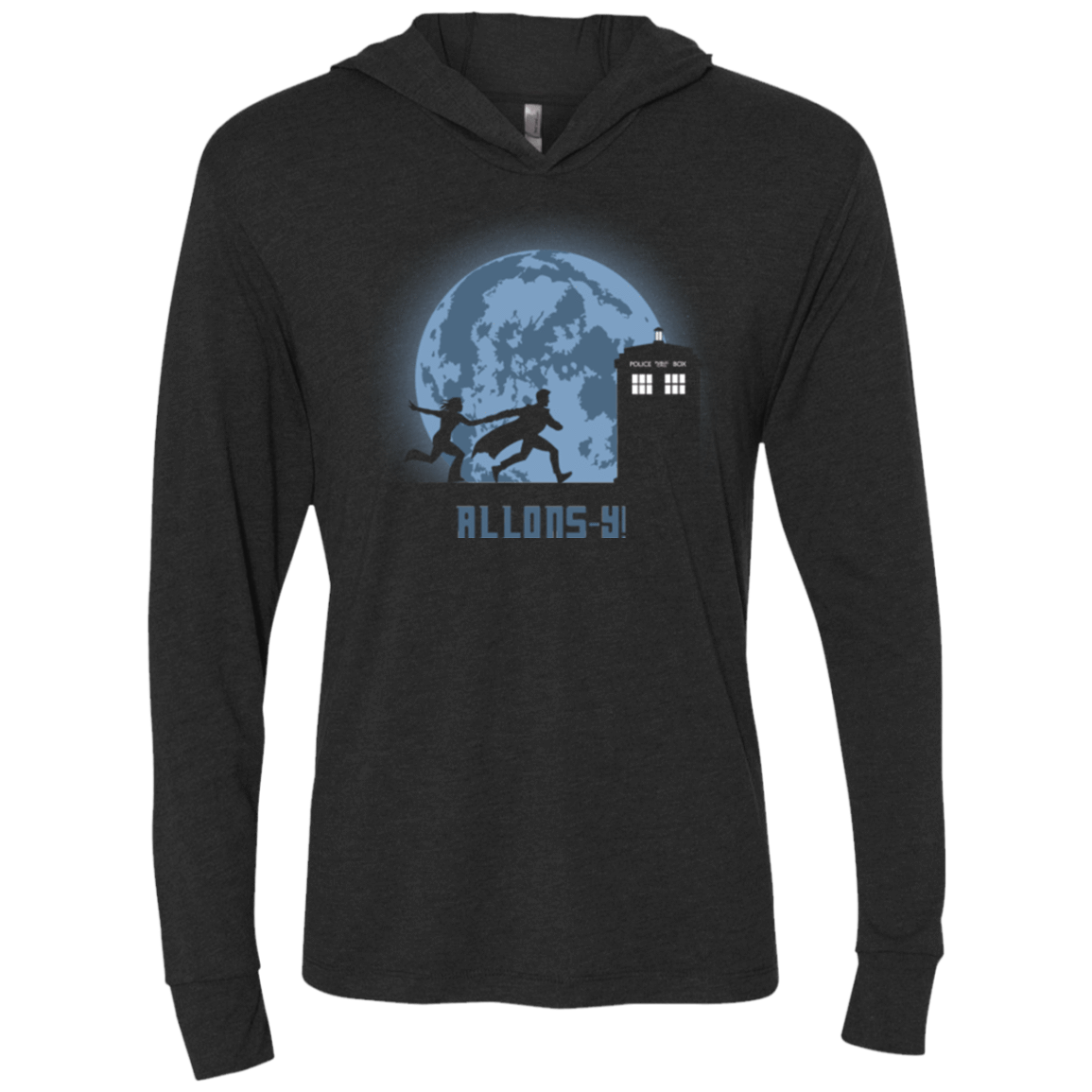 T-Shirts Vintage Black / X-Small Allons y! Triblend Long Sleeve Hoodie Tee